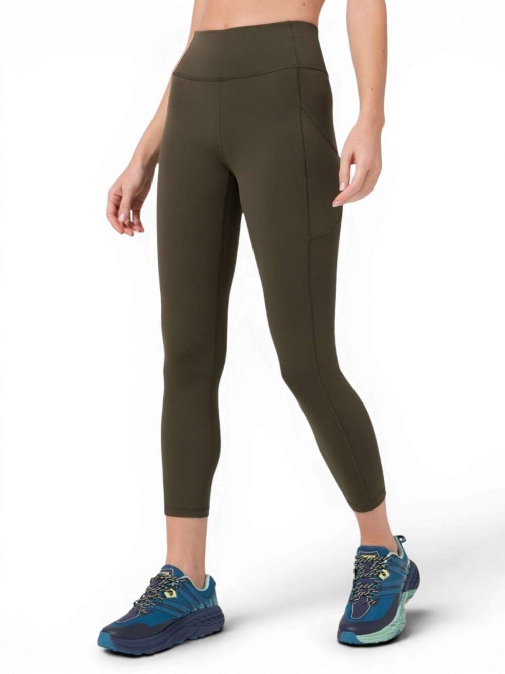 LULULEMON Dark Olive Invigorate High-Rise Tight 25" Everlux Pockets size 4